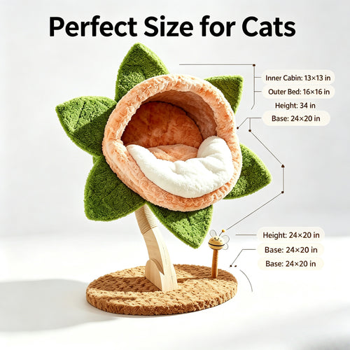 Flower Cat Tree House — A Cozy Resting Spot for Your Cat｜Papi&Co