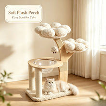 Solid Wood Flower Cat Tree with Space Capsule Nest & Sisal Scratcher